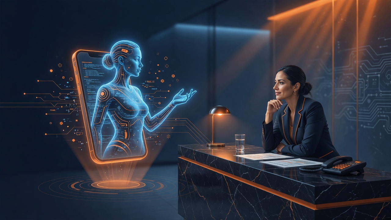 Split concept of AI phone agent and human receptionist collaboration