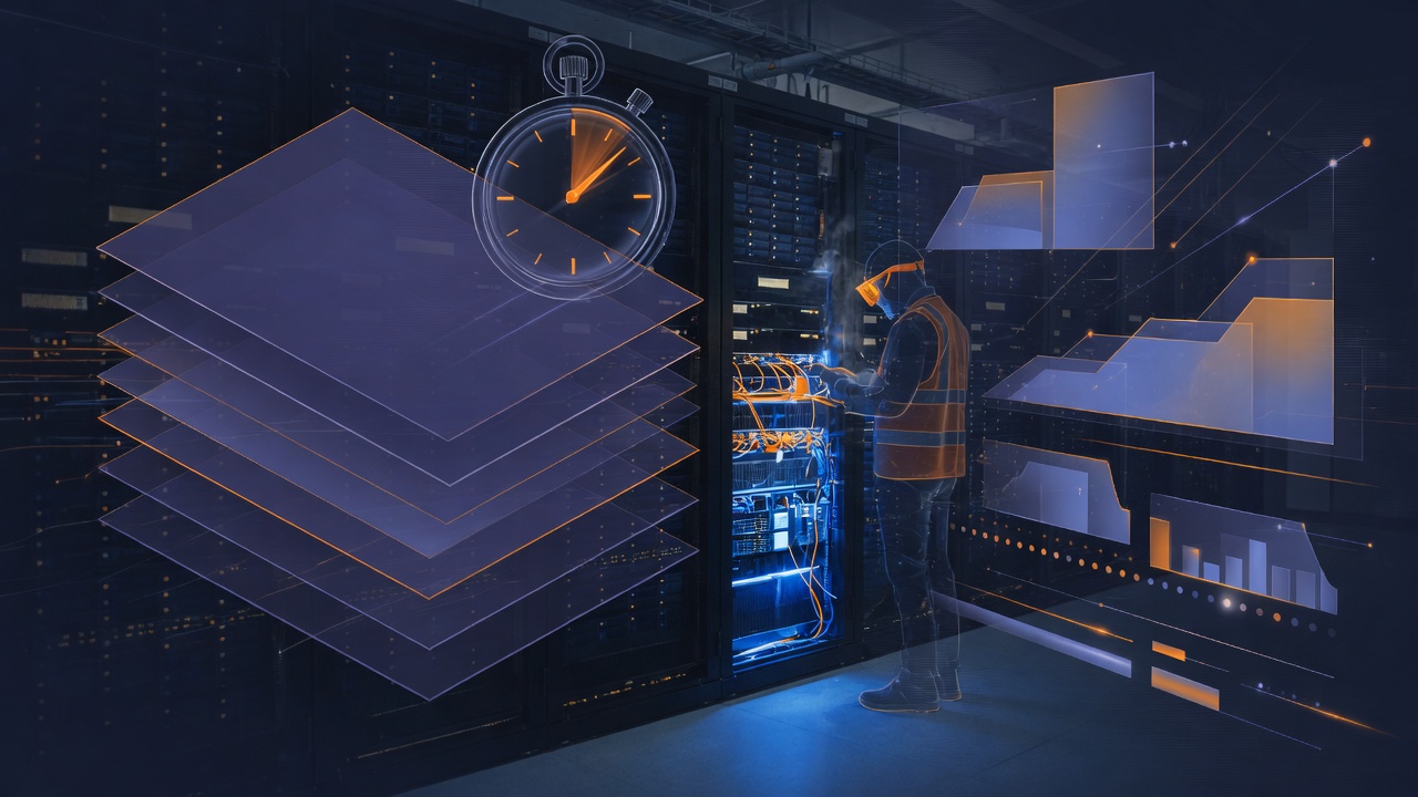 Abstract illustration of data centre smart hands cost and service levels