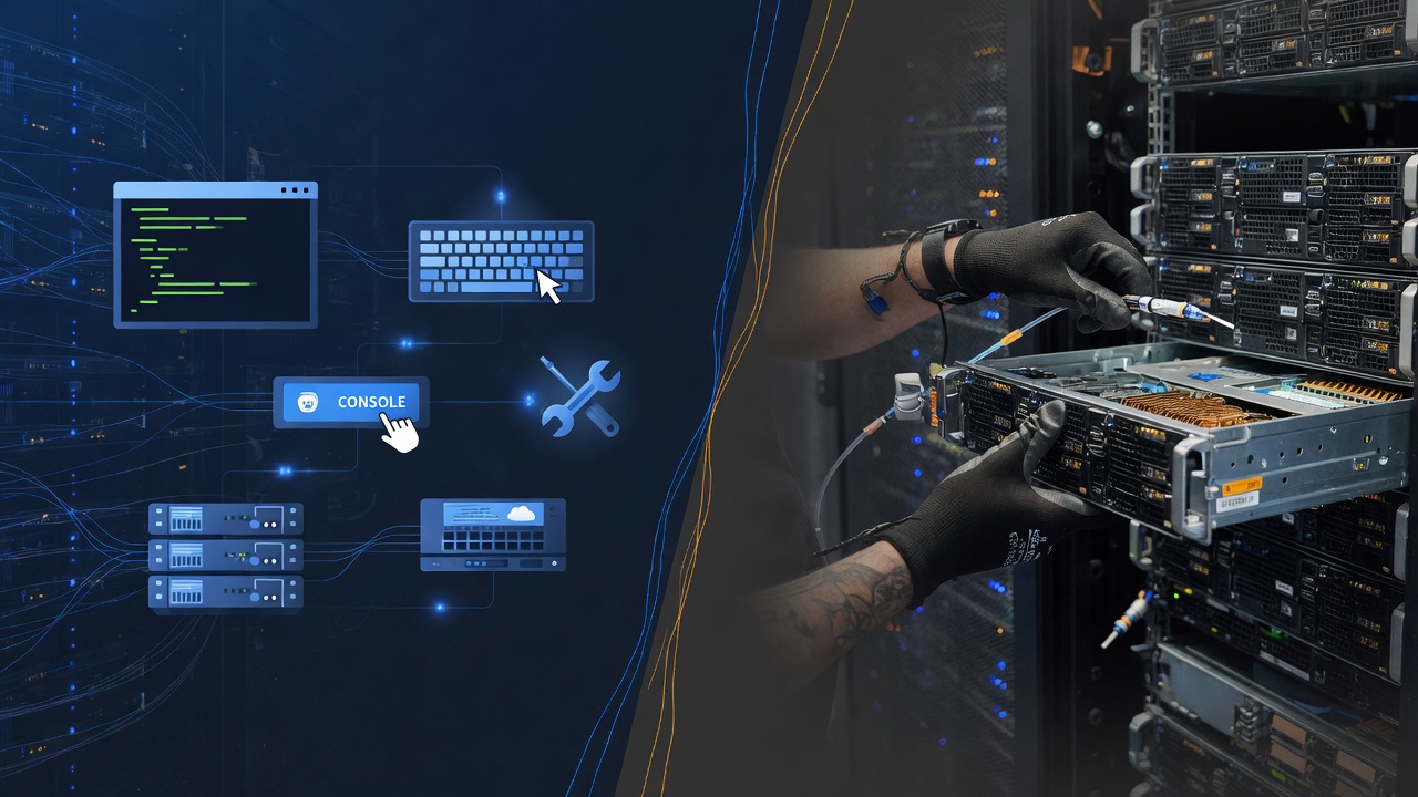 Comparison of remote console work and hands-on data centre hardware installs