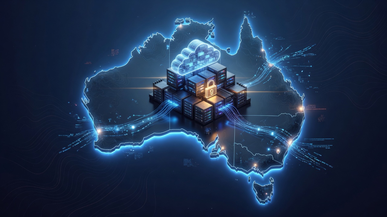 Australian sovereign cloud concept with onshore protected servers